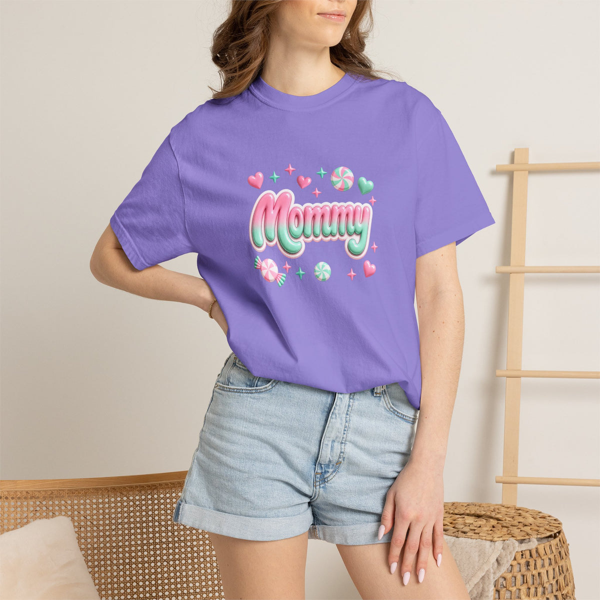 Mommy Pastel Candy Script T-Shirt
