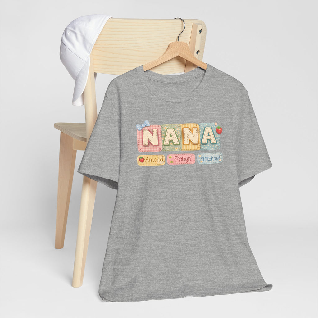 Nana Baby Blocks Tee — Personalized Grandmother Name Shirt