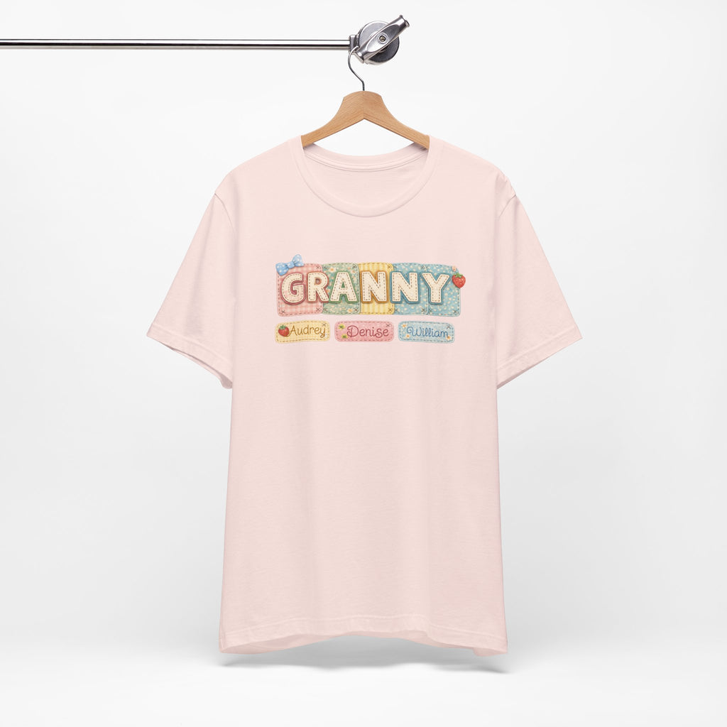 Granny Retro Nameplate T‑Shirt — Personalized Grandma Tee