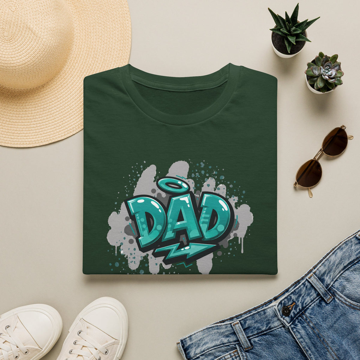 Graffiti 'DAD' Teal T-Shirt