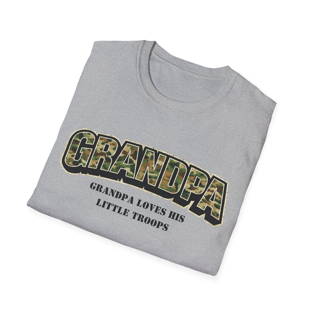 Grandpa Camo T-Shirt — "Grandpa Loves His Little Troops" Military Dad Gift