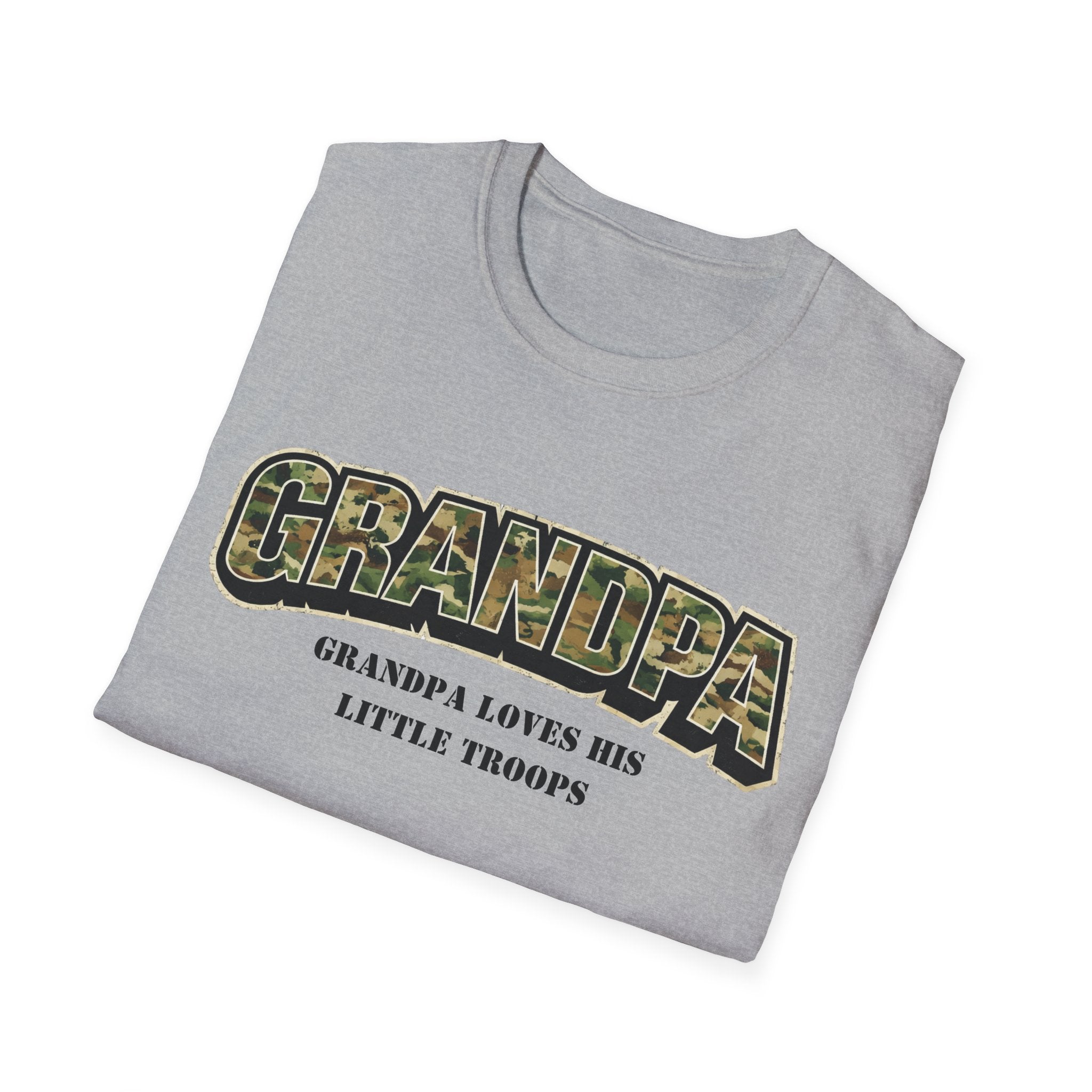 Grandpa Camo T-Shirt — "Grandpa Loves His Little Troops" Military Dad Gift