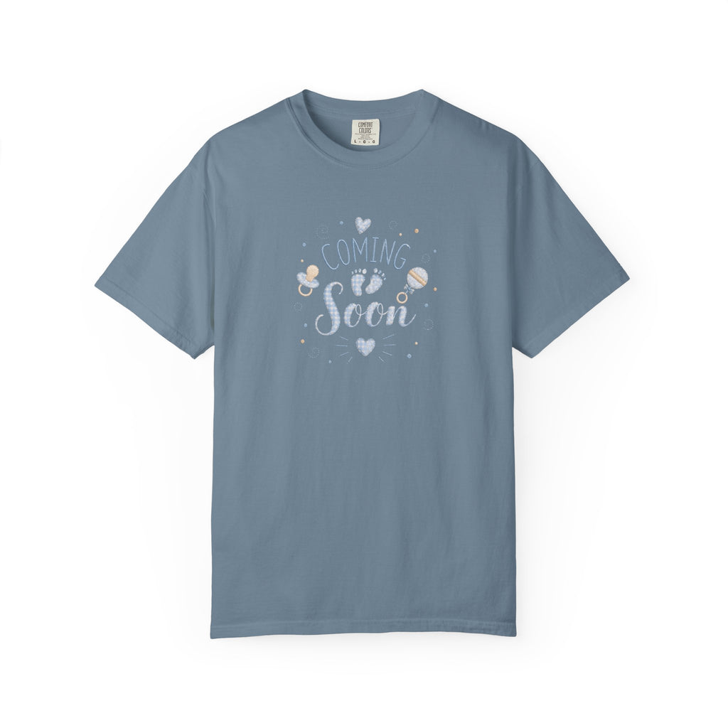 Coming Soon Baby T-Shirt — Gender Reveal Pregnancy Announcement Tee