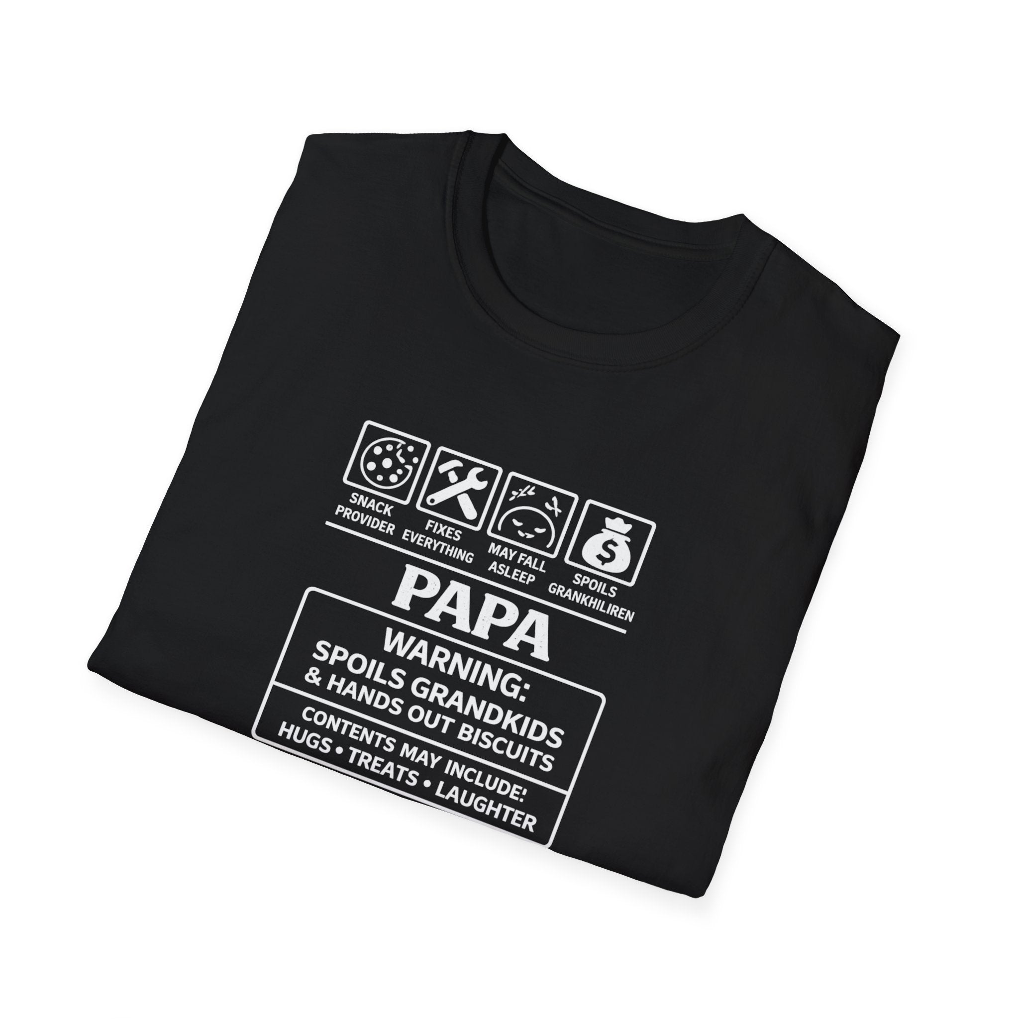 Papa Warning T-Shirt – ‘Spoils Grandkids’ Funny Grandpa Gift Tee