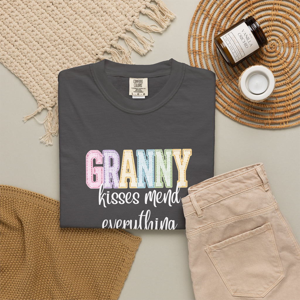 Granny Kisses Mend Everything T-Shirt — Pastel Grandma Gift
