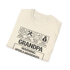 Grandpa Warning T-Shirt — "Spoils Grandkids & Hands Out Biscuits" Funny Grandpa Gift