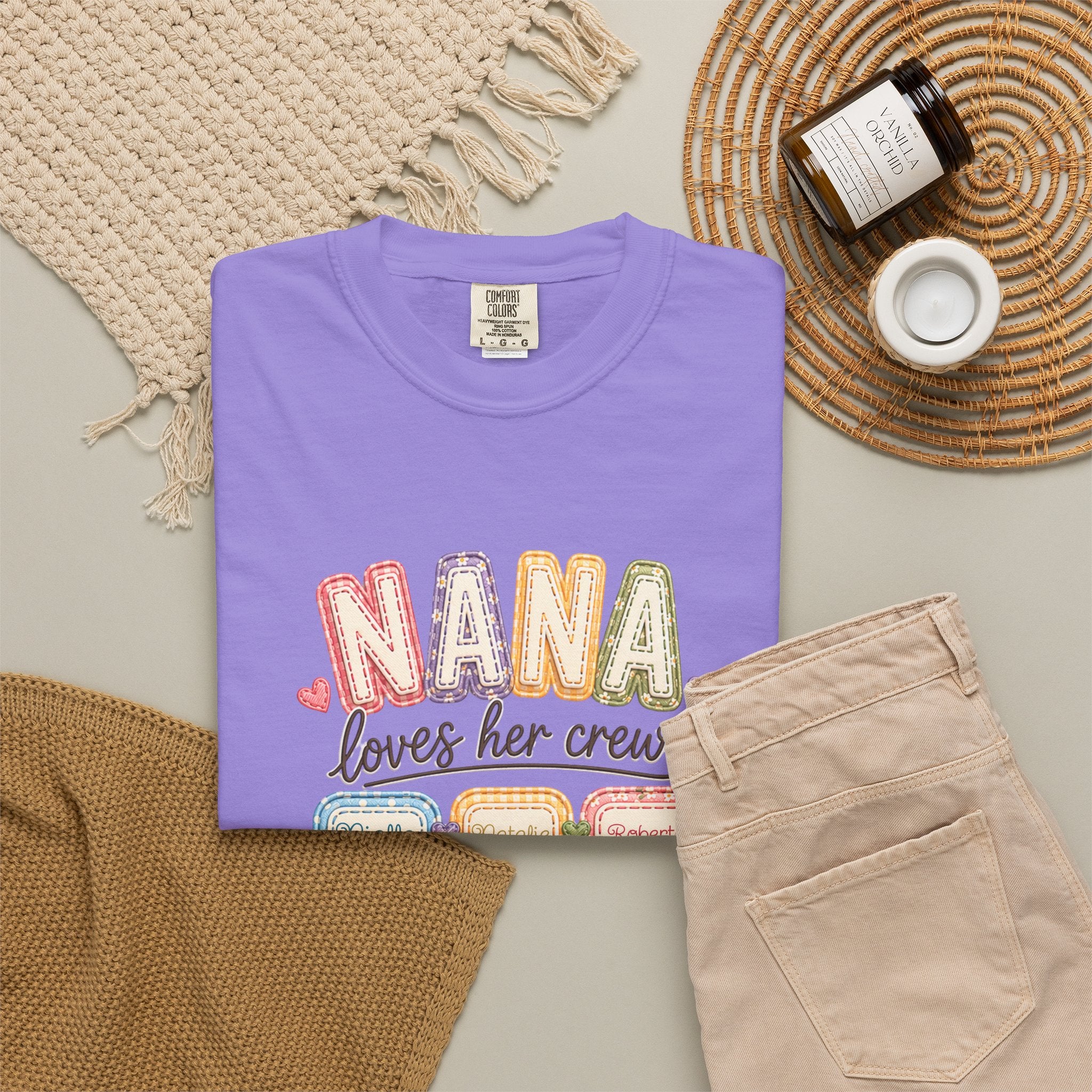 T-Shirt — “Nana Loves Her Crew” Colorful Grandma Family tee
