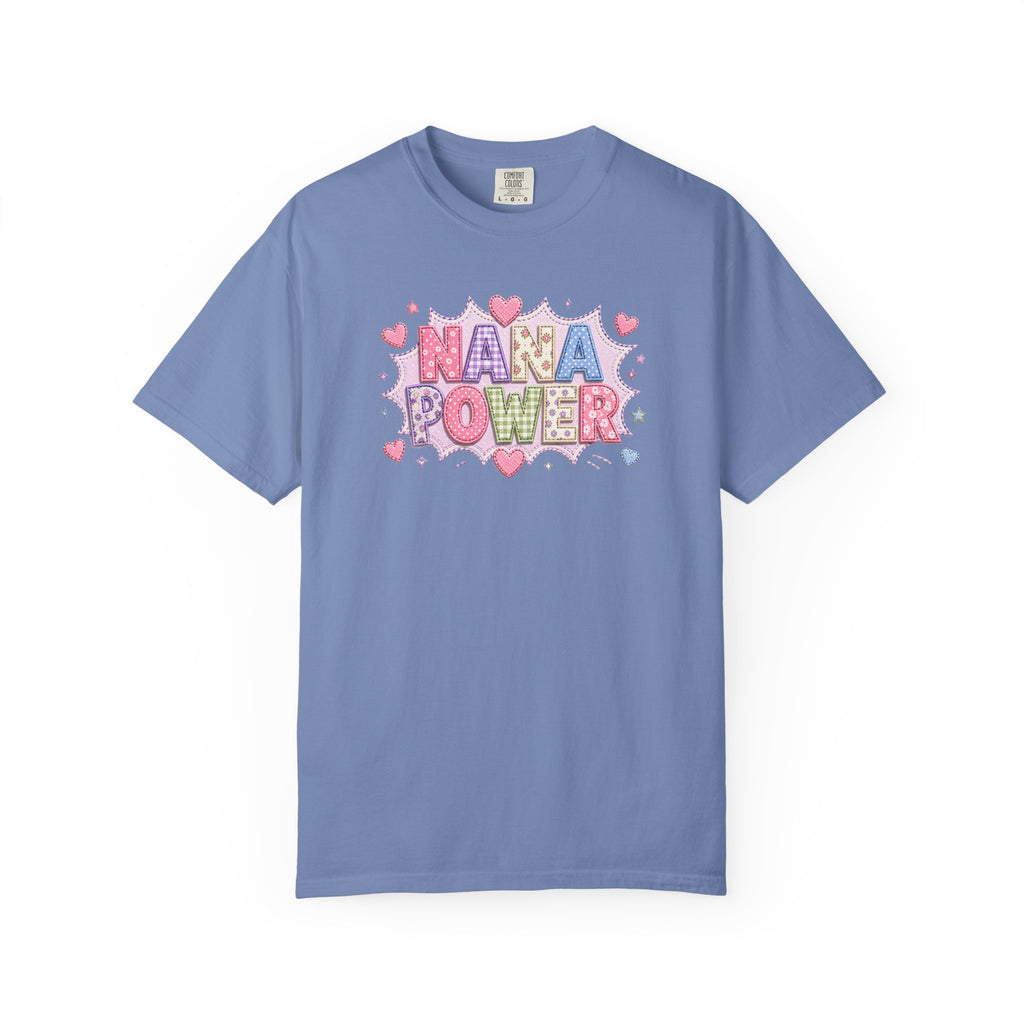 Nana Power T-Shirt — Playful Retro Heart Graphic for Grandmother Gifts