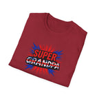 Super Grandpa T-Shirt Union Jack/England themed – Retro Comic Style Father’s Day Gift for Grandfathers