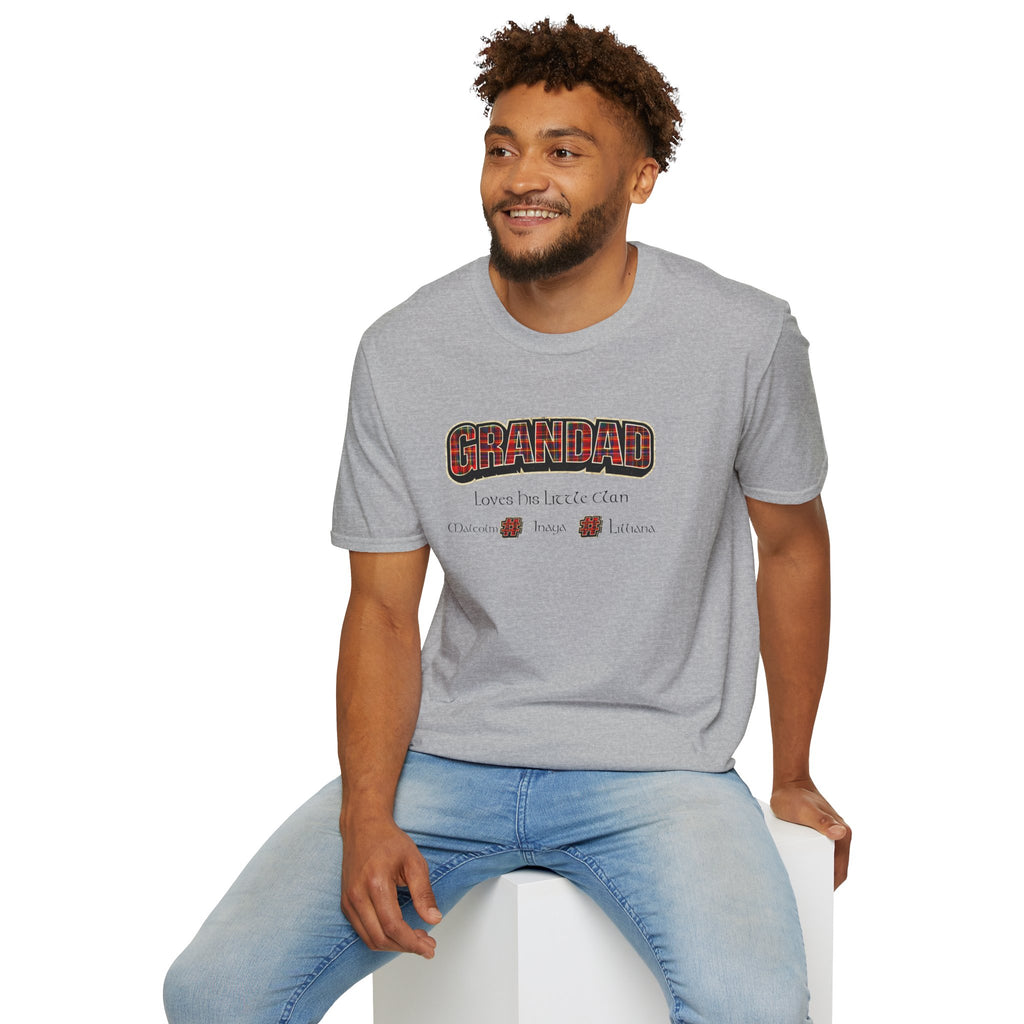 Grandad Plaid Family T-Shirt — "Loved by the Little Clan" Gift Tee