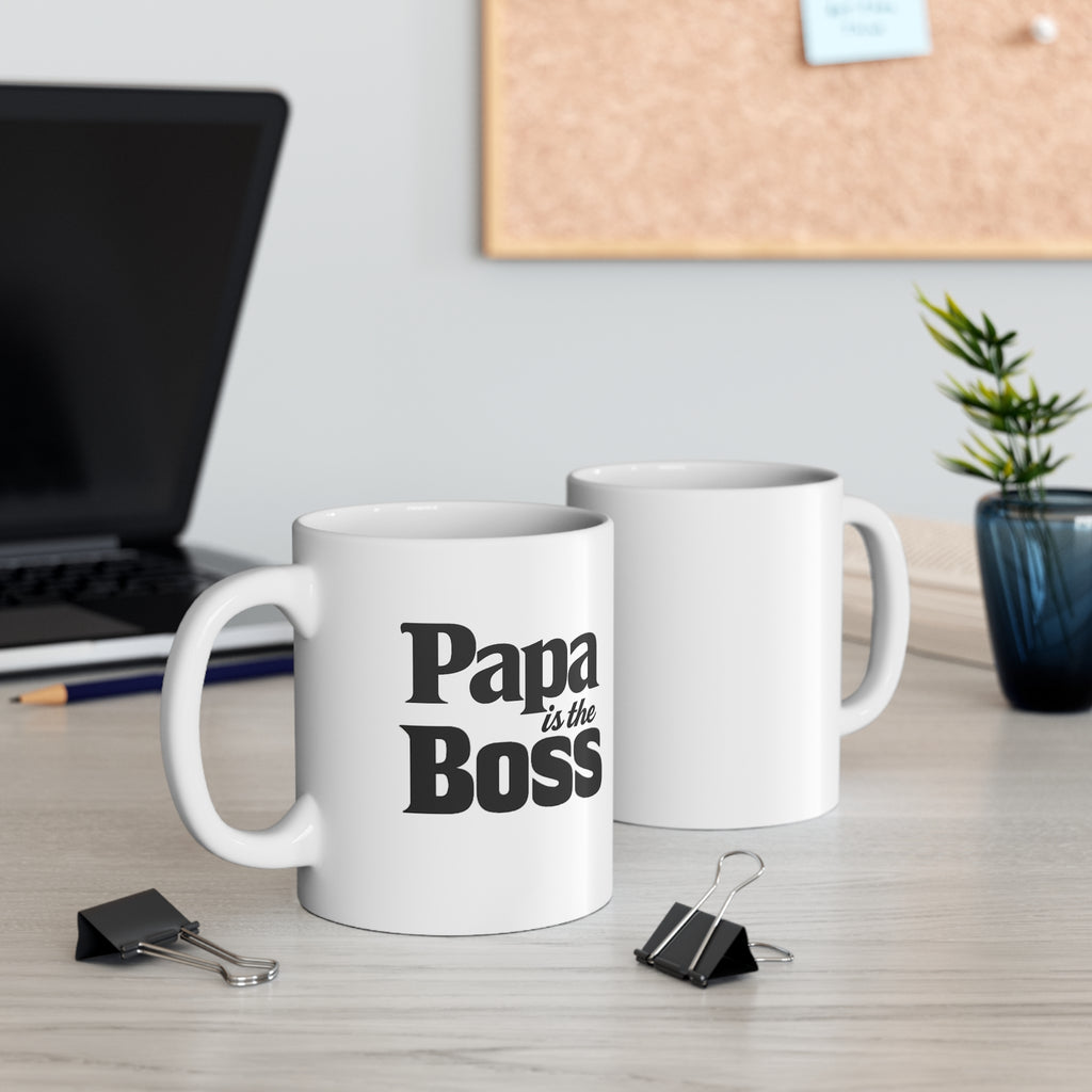 Papa Is The Boss Mug – Funny Father’s Day 11oz Coffee Cup