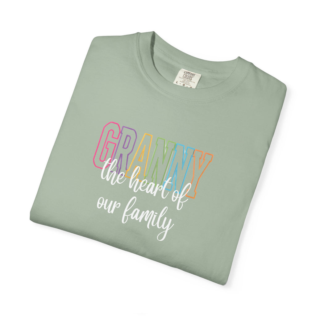 Grandma T-Shirt — "Grandma the Heart of Our Family" Pastel Comfort Tee