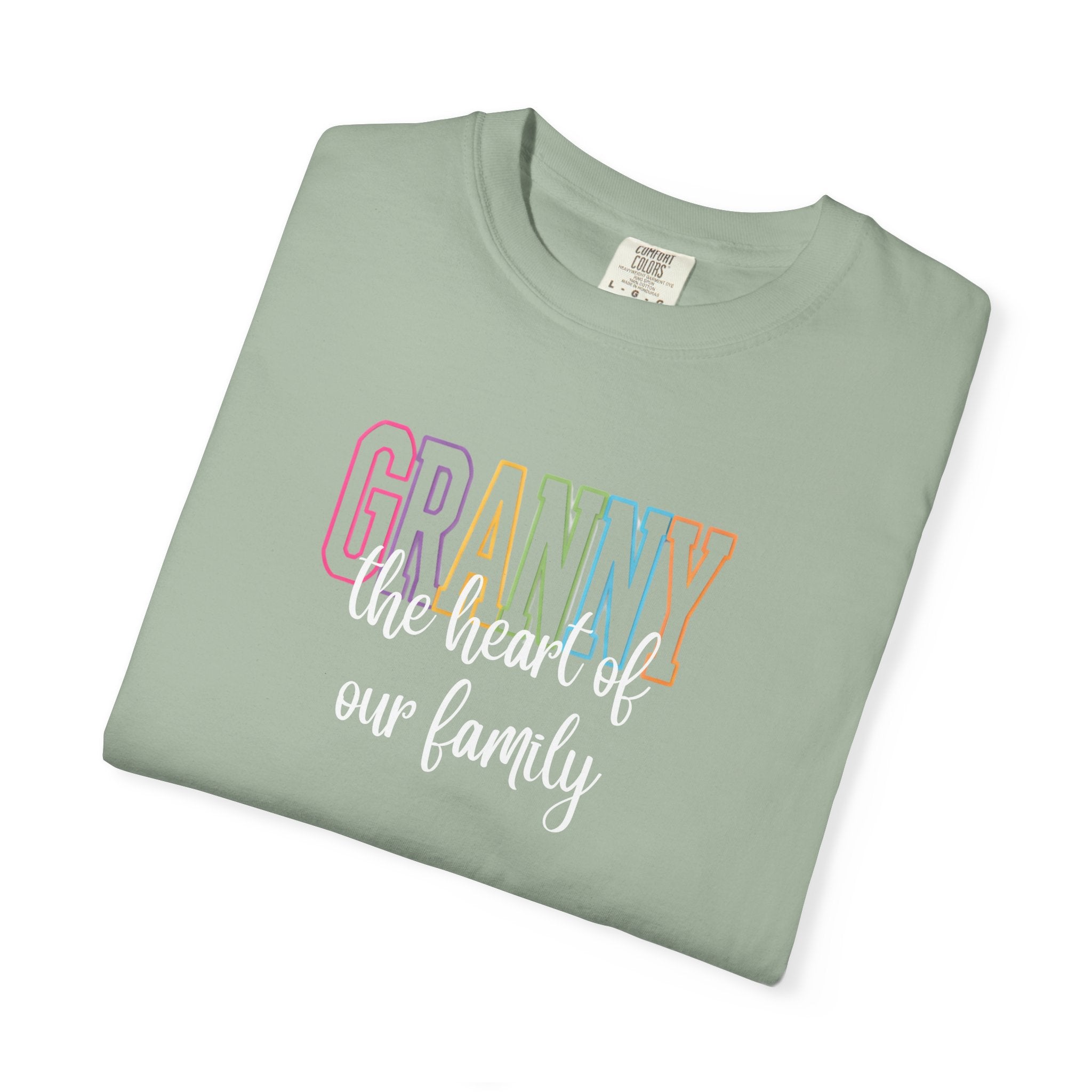 Grandma T-Shirt — "Grandma the Heart of Our Family" Pastel Comfort Tee