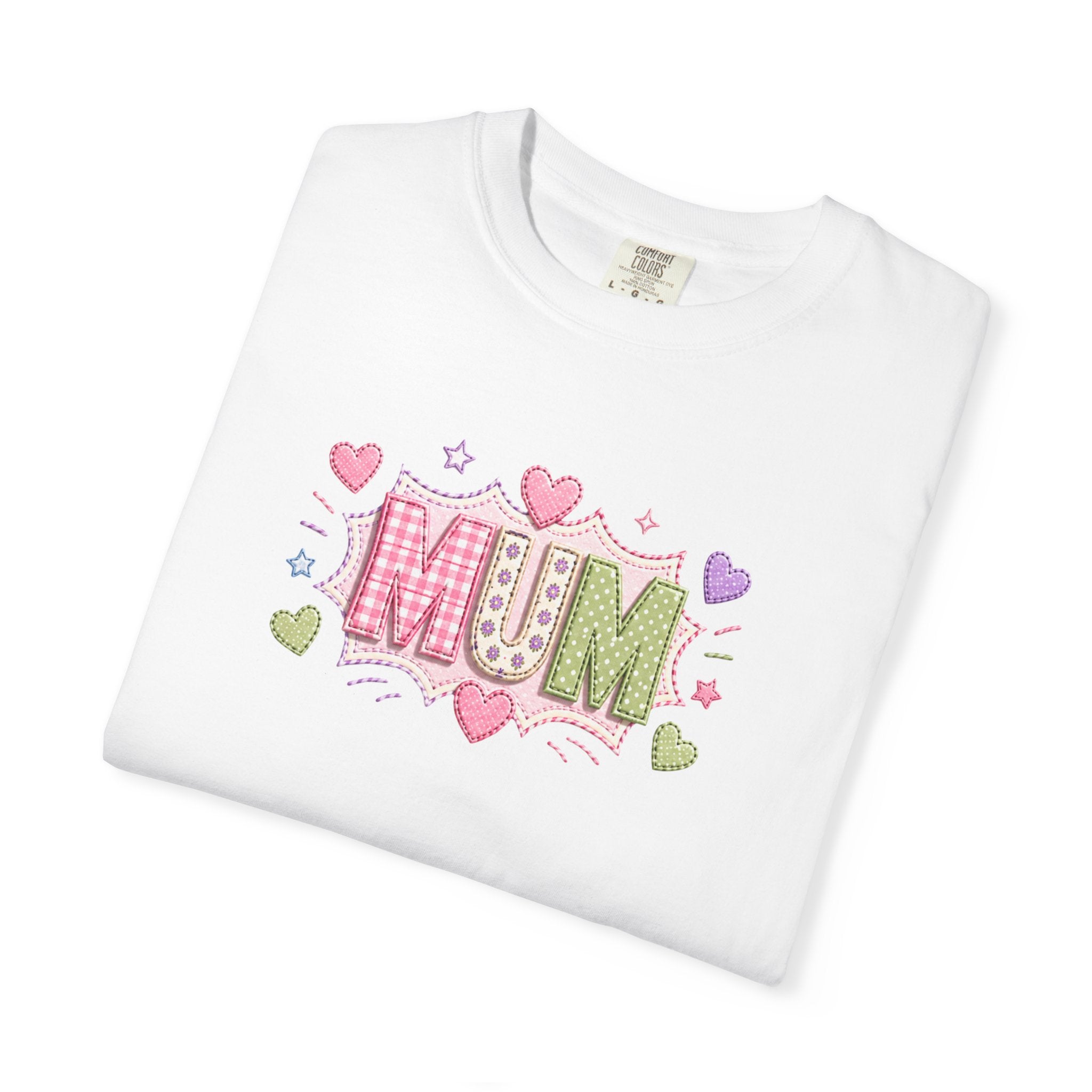 MUM Heart Patch Graphic T-Shirt — Cute Floral Mother’s Day Gift