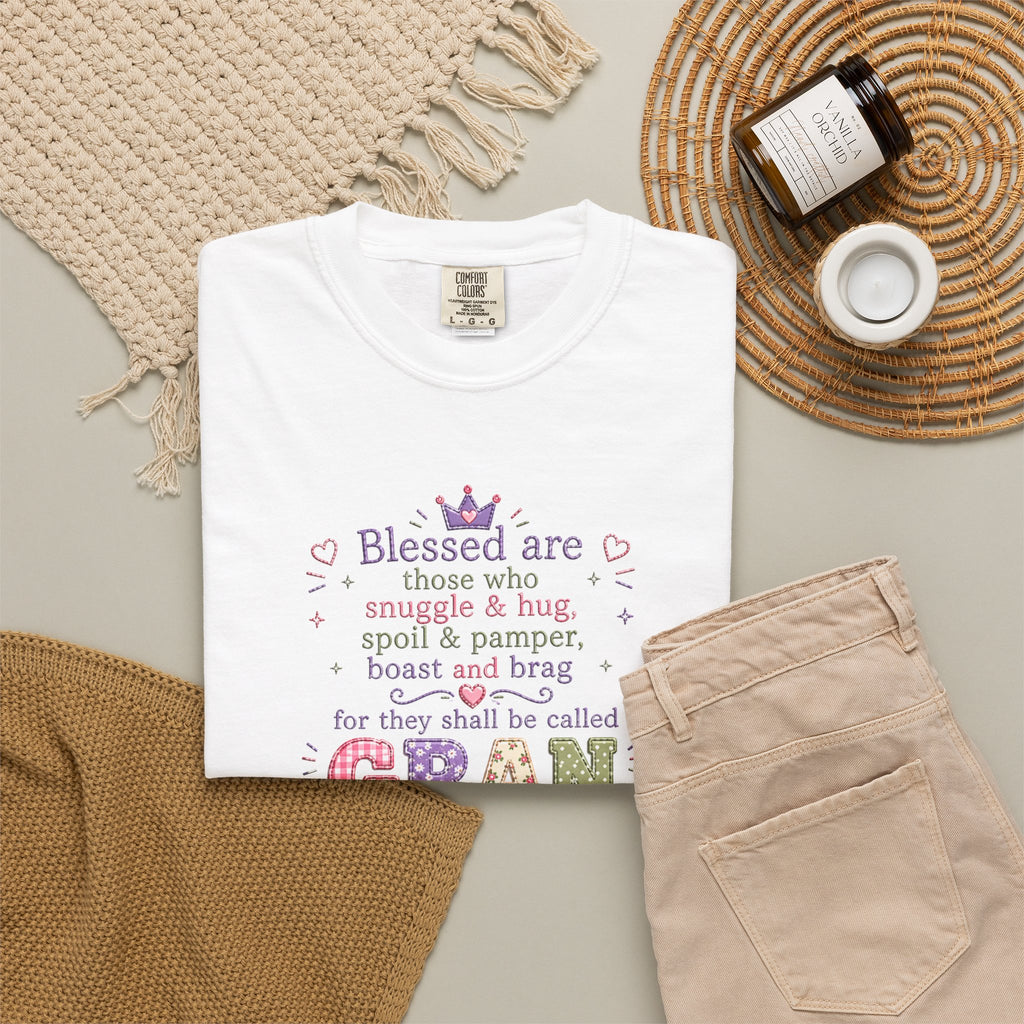 Gran Blessings T-Shirt — "Blessed are those who snuggle & hug... called GRAN"