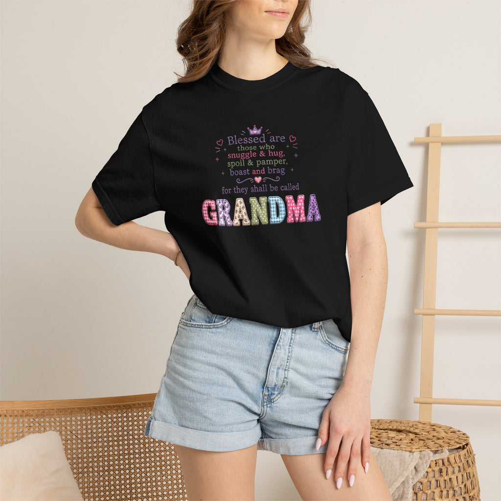 Grandma Floral Scripture T-Shirt — Blessed Are Those Who Are Pure in Heart