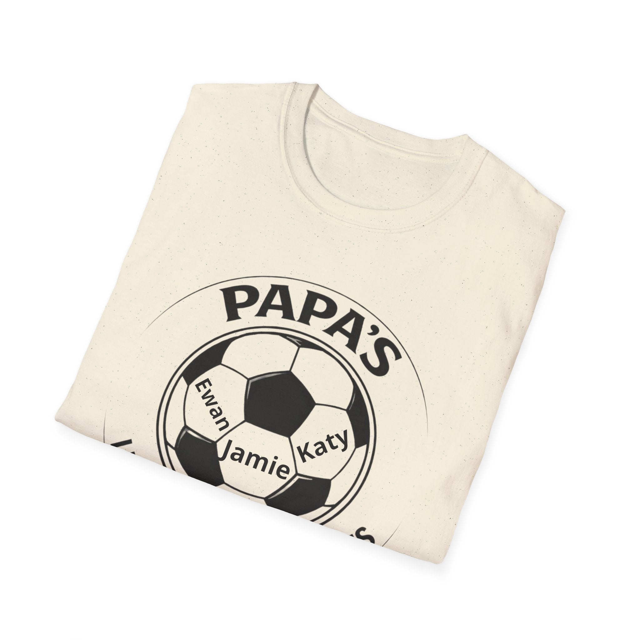 T-Shirt — "Papa's Little Football Buddies" Personalized Soccer Dad Tee