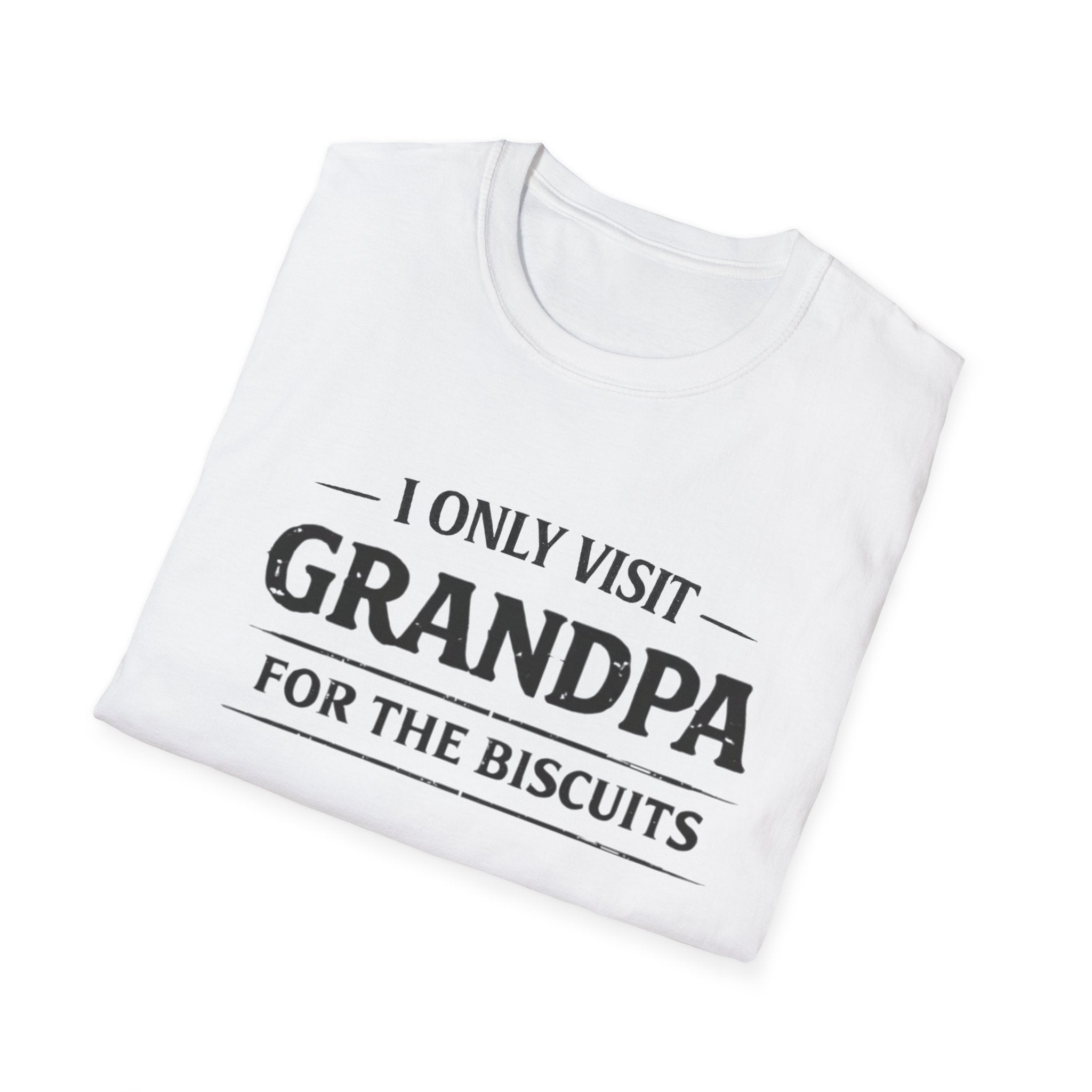 Grandpa Biscuits T-Shirt — "I Only Visit Grandpa For The Biscuits" Funny Family Tee