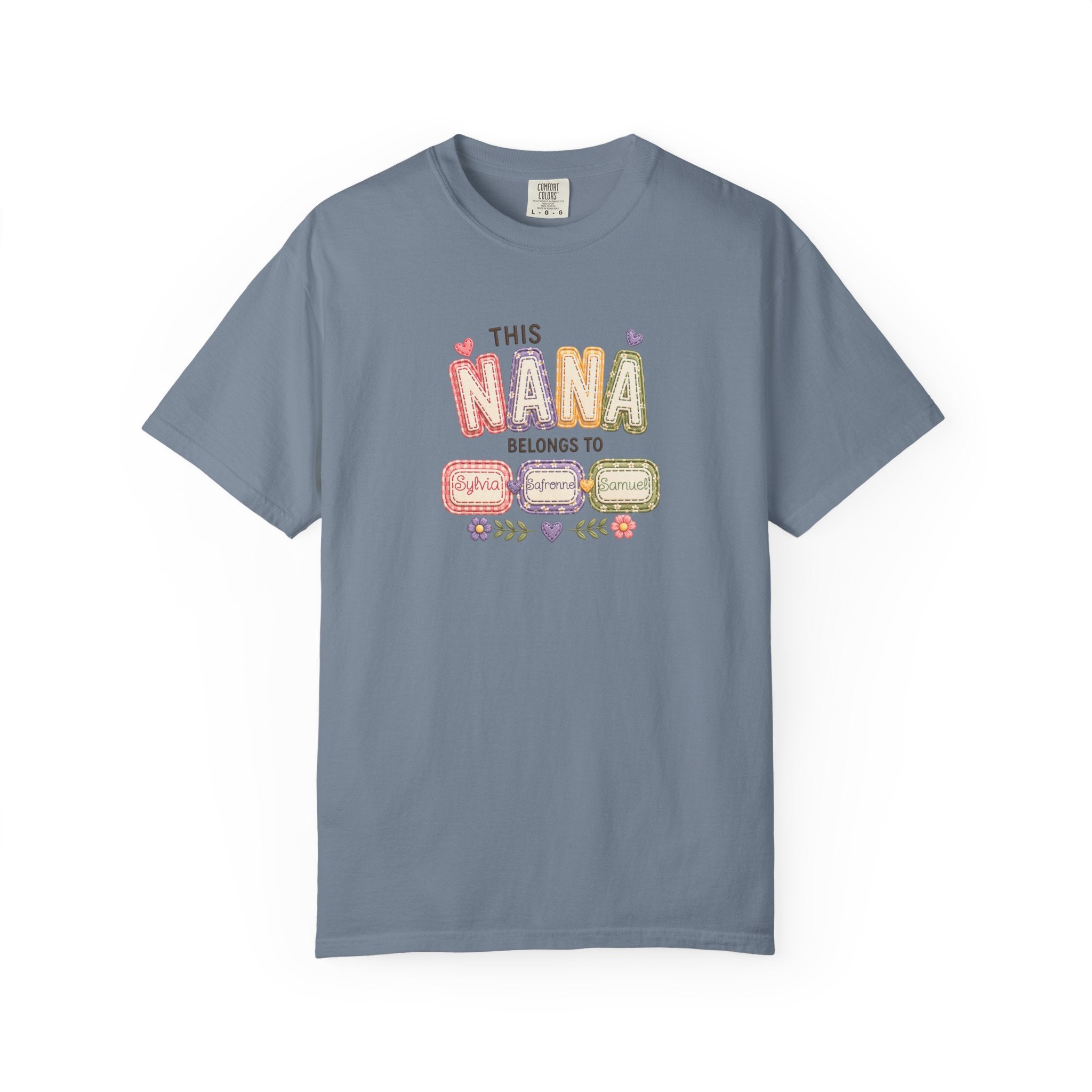 Nana Family Name T-Shirt — "This Nana Belongs To" Floral Grandma Gift