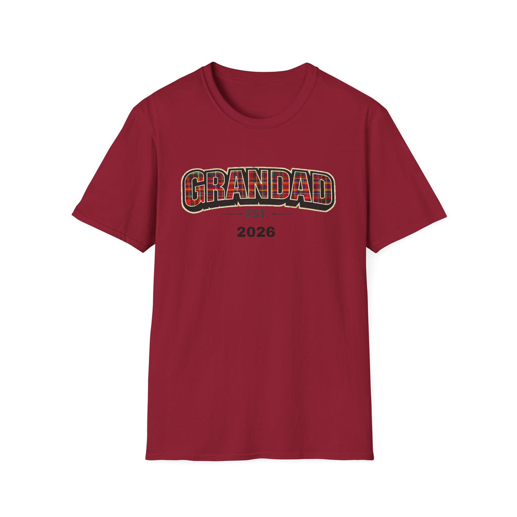 Grandad Est. 2026 T-Shirt — Plaid Grandpa Gift Tee