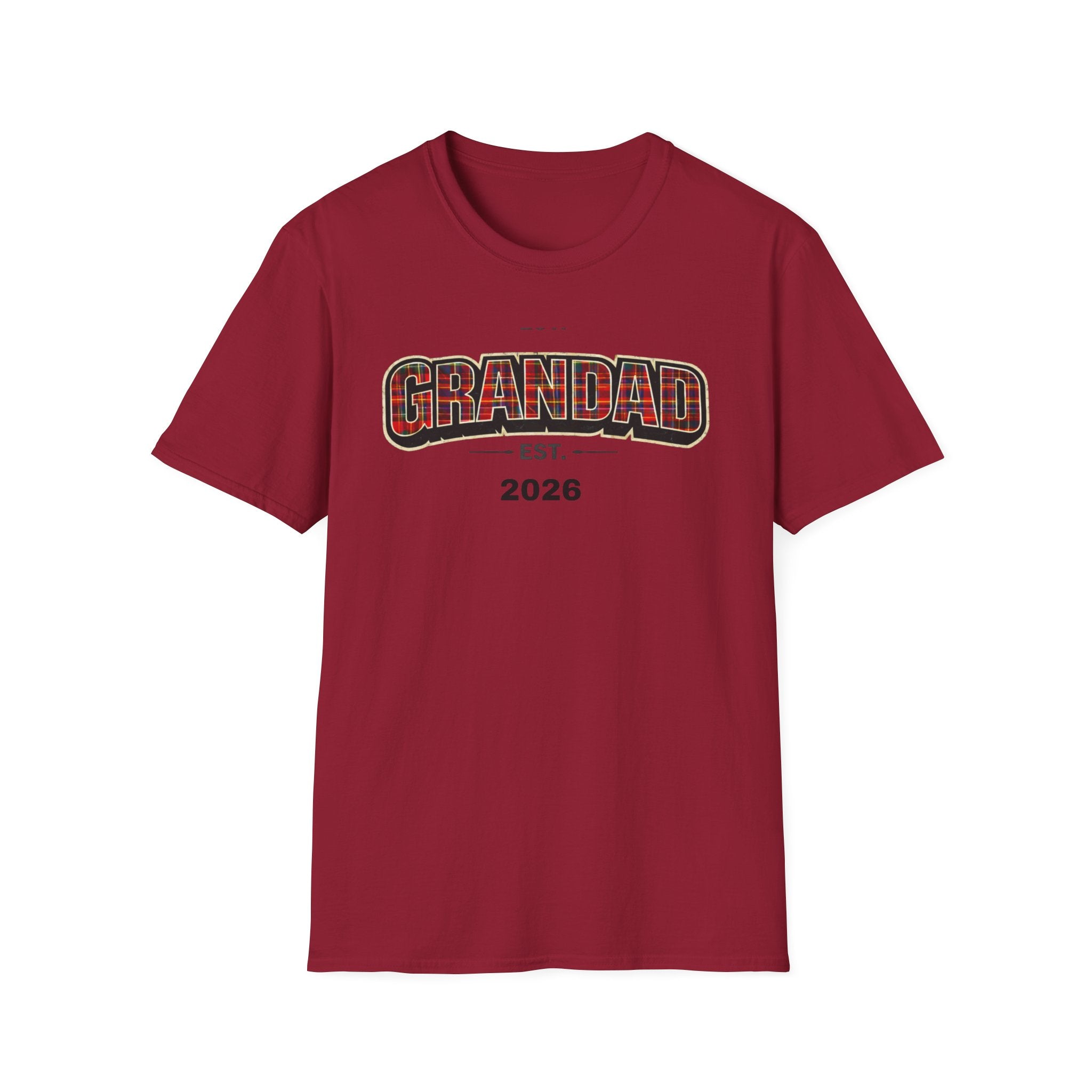 Grandad Est. 2026 T-Shirt — Plaid Grandpa Gift Tee