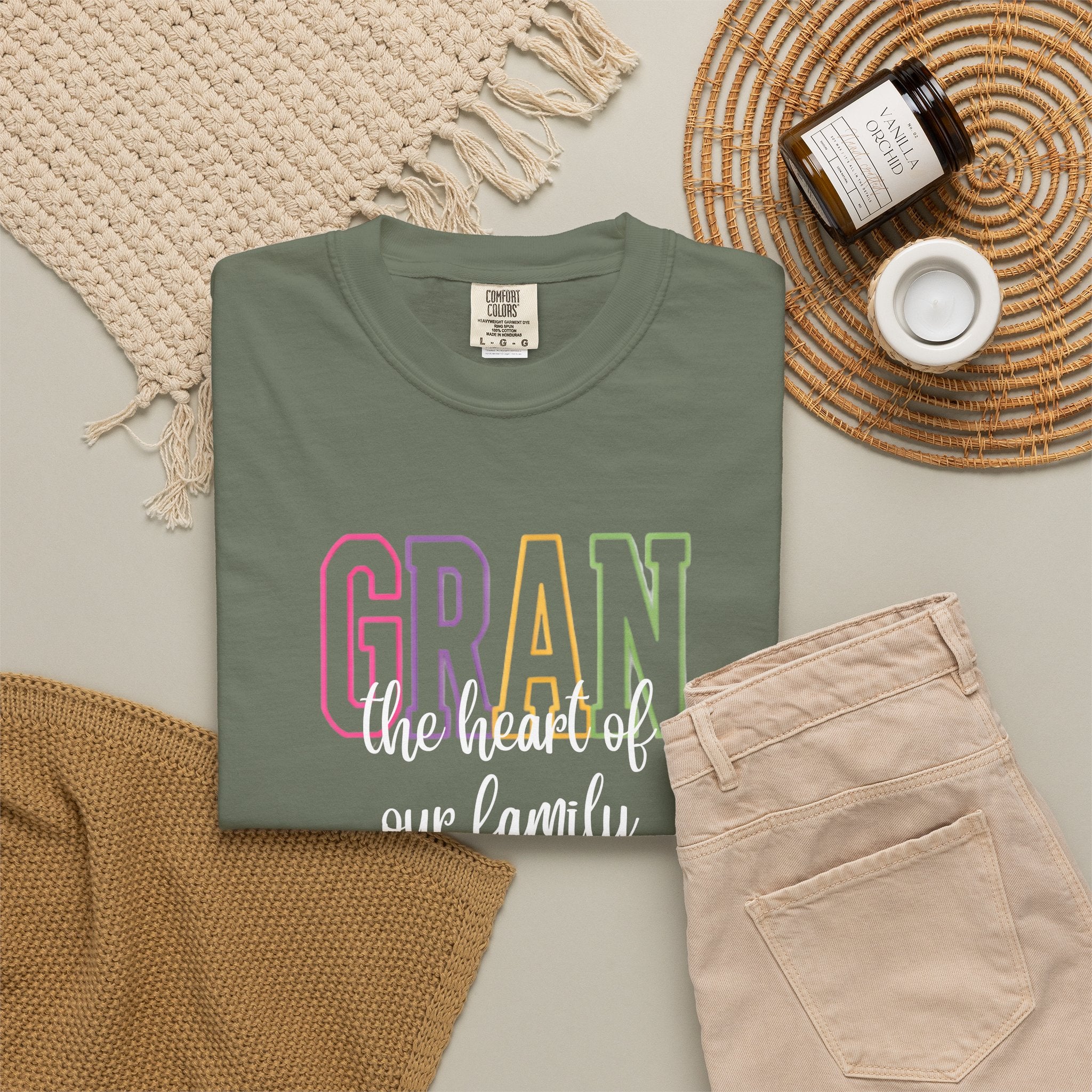 Gran The Heart of Our Family T-Shirt — Grandma Gift, Mother's Day, Family Life Tee