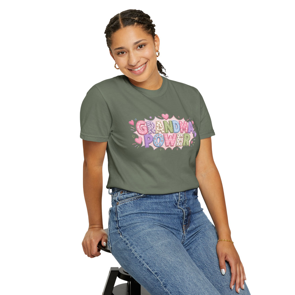 Grandma Power T-Shirt — Cute Heart Graphic Tee for Grandmothers