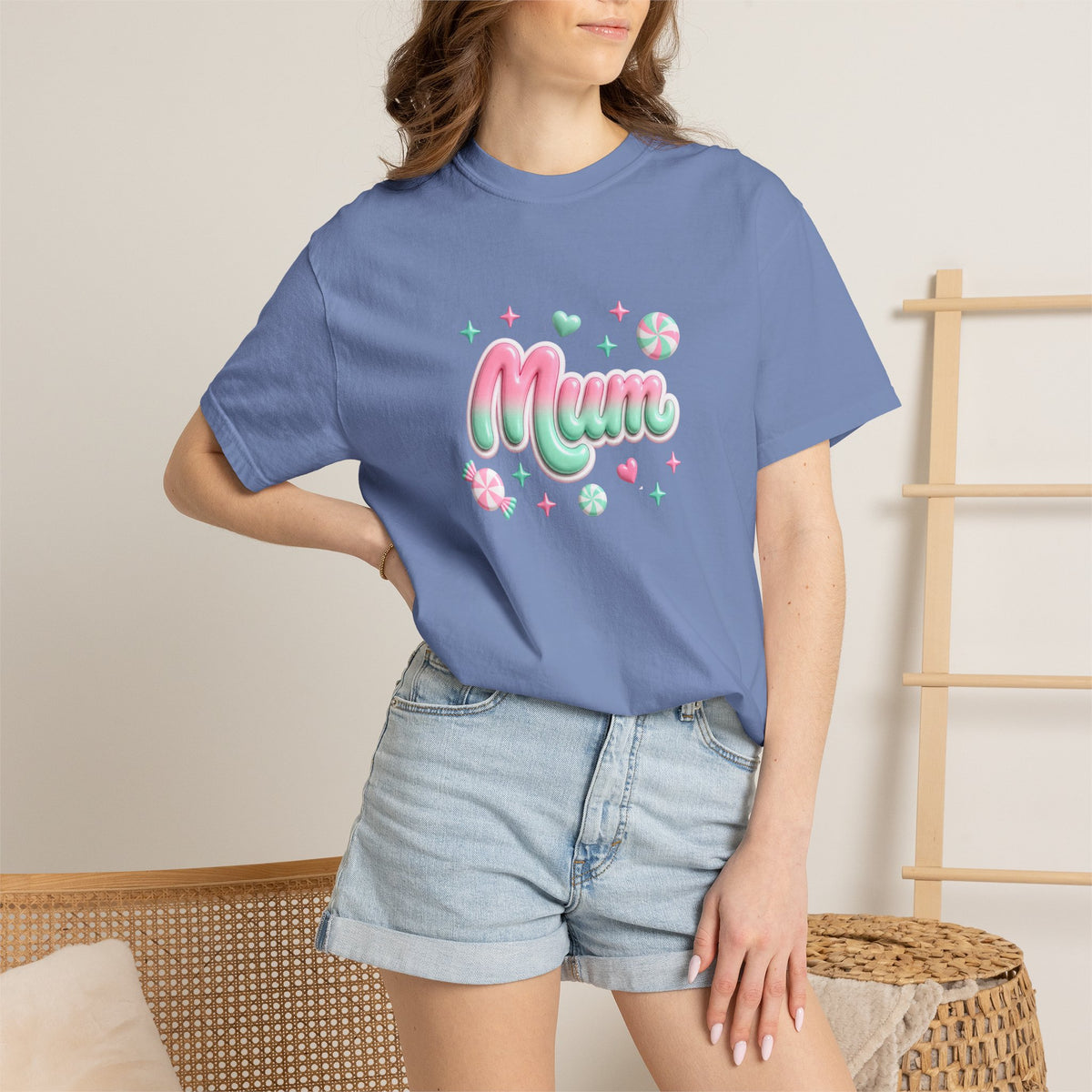 Mum Pastel Candy Script T-Shirt