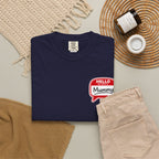 T-Shirt — "Hello Mummy" Retro Name-Tag Graphic