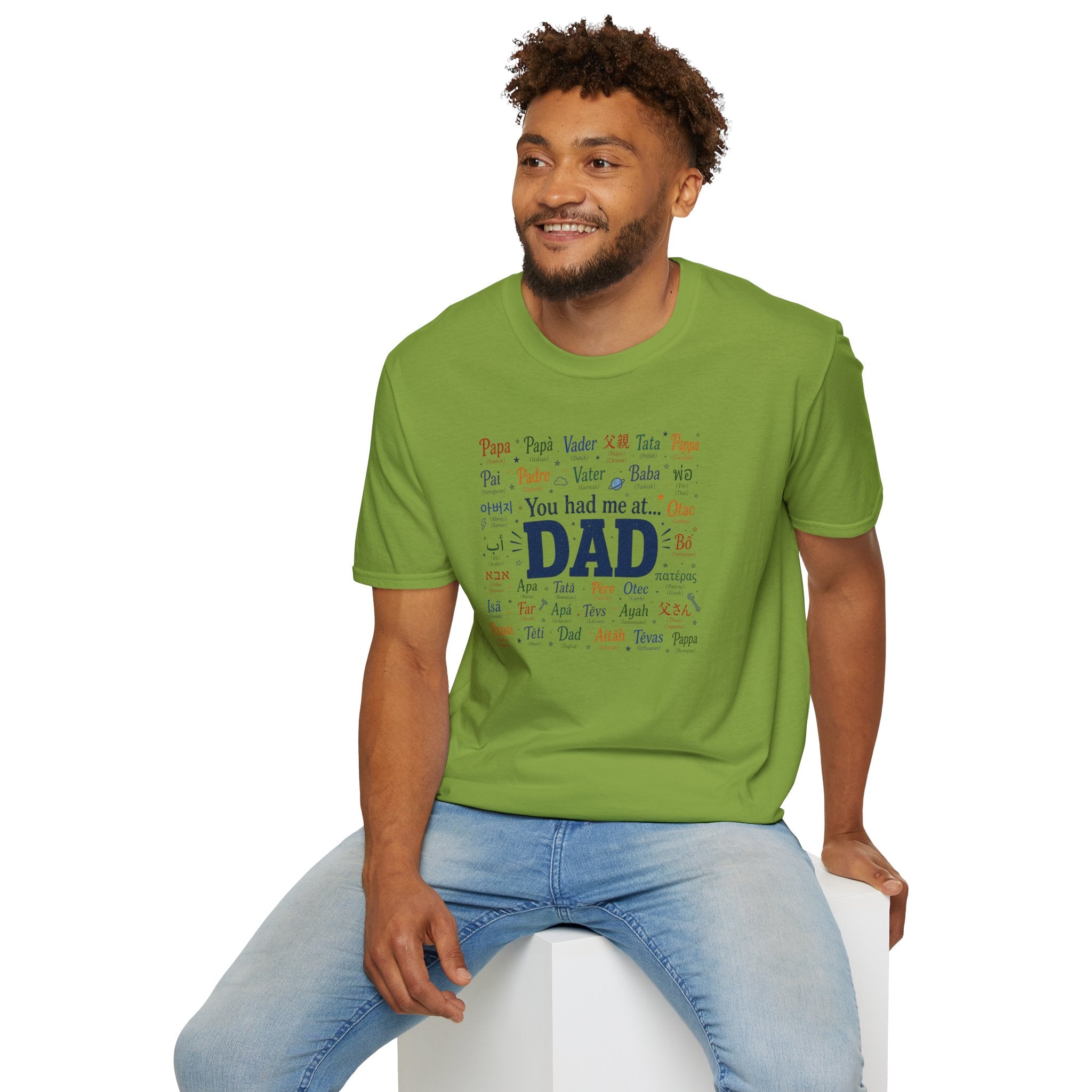 You Had Me At Dad T-Shirt — Fathers Day Gift Tee with 'Dad' Typography