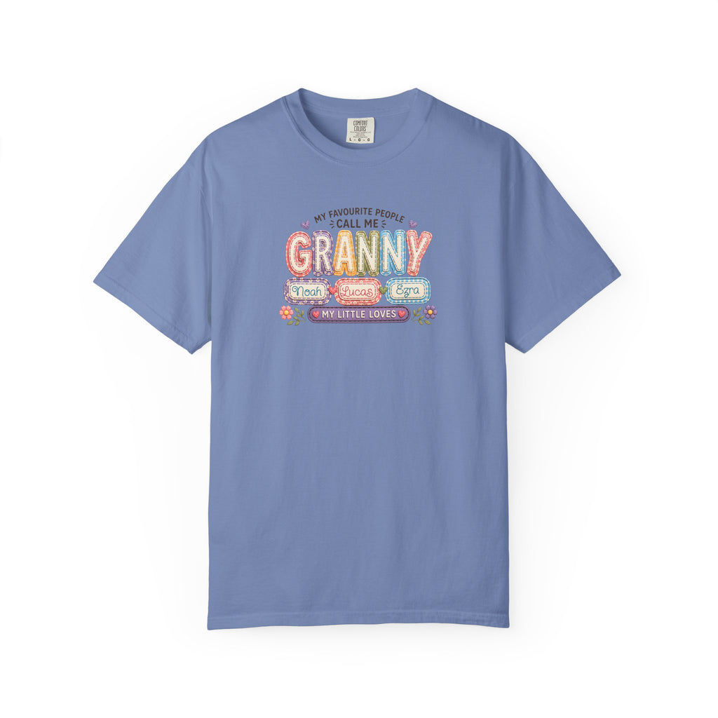 Granny Floral Retro Tee — "My Favourite People Call Me Granny"