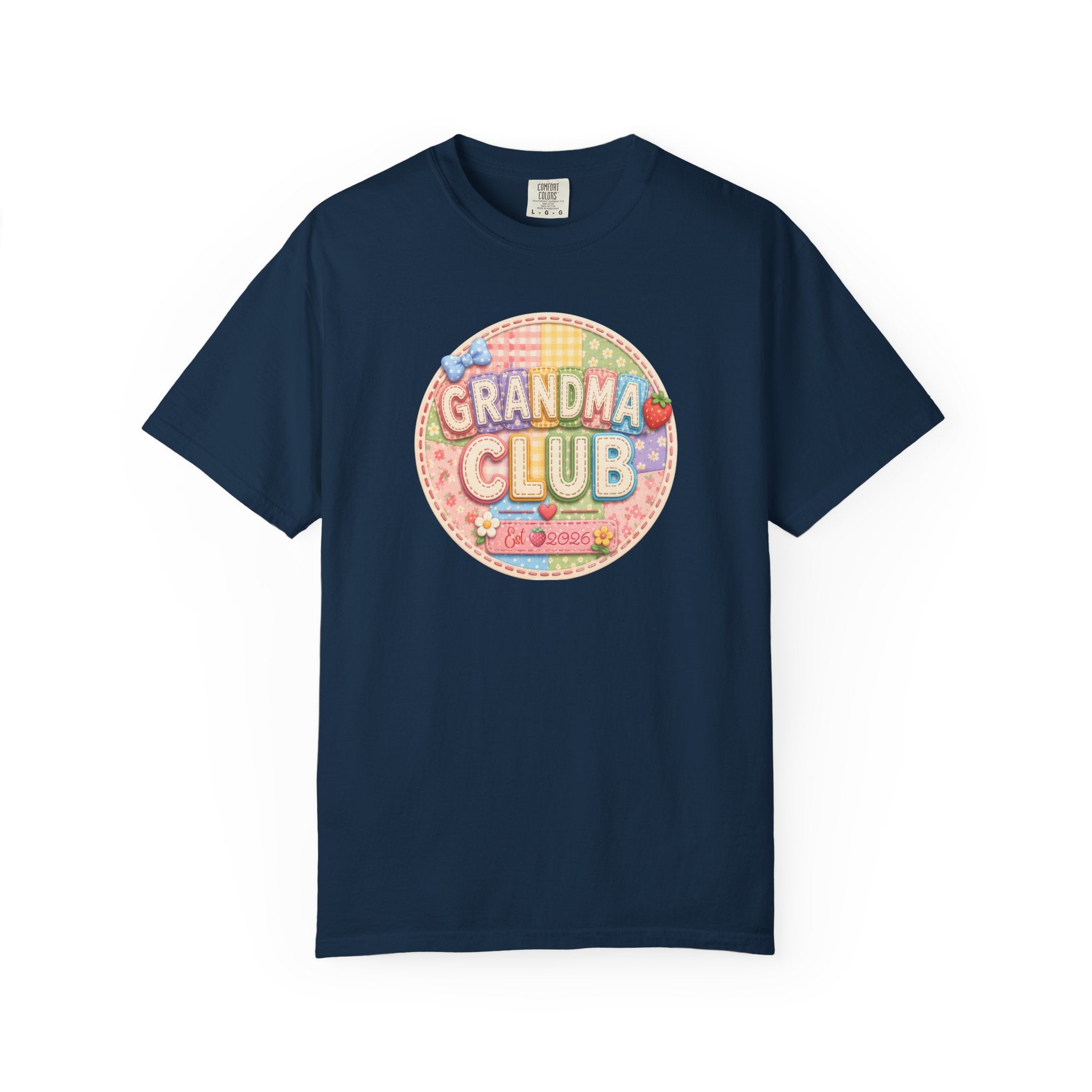 Grandma Club T-Shirt — Cute Retro Floral Badge Tee for Grandmothers