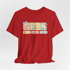 Gran Retro Patch Tee — Personalized 'Gran' Name Blocks Short Sleeve Shirt
