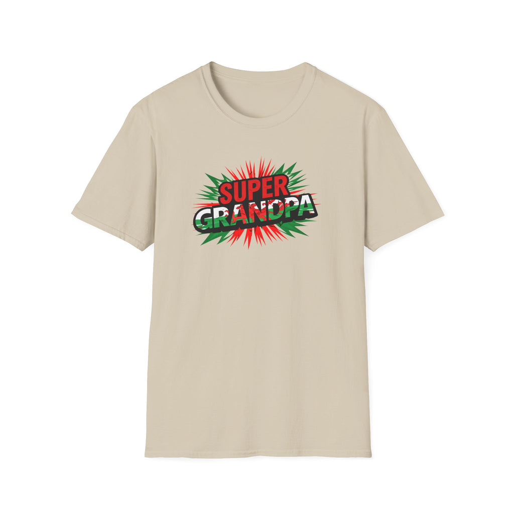 Super Grandpa Welsh Flag/ Wales themed T-Shirt – Retro Comic Gift Tee for Grandfather | Father’s Day & Birthday Present