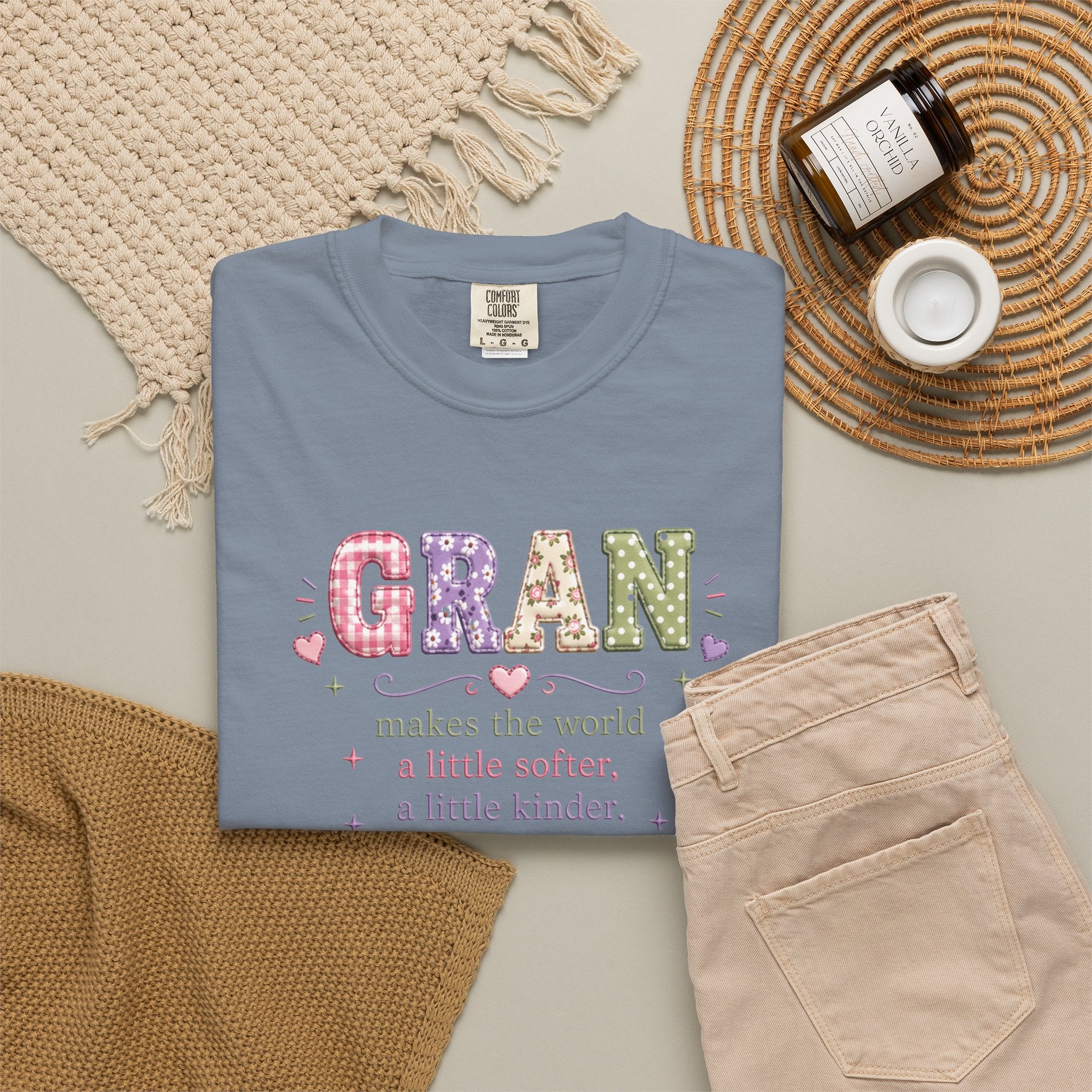 Gran Makes the World Softer T-Shirt – Gift for Grandma, Floral Vintage Lettering