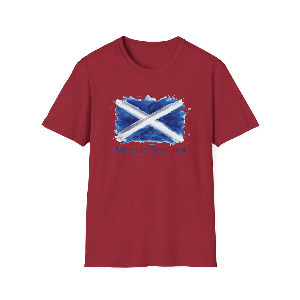 Made in Scotland T-Shirt — Watercolor Saltire Flag Tee