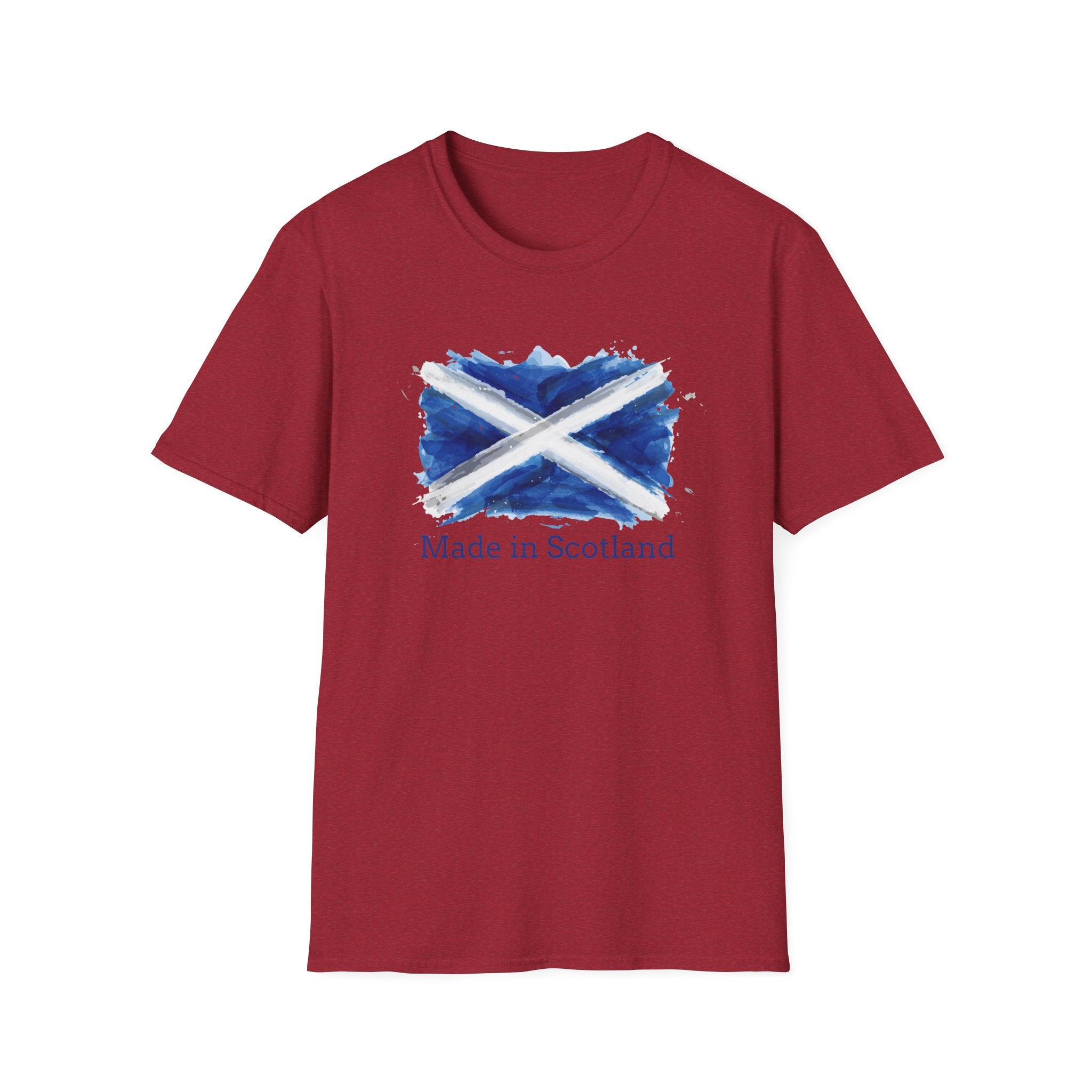 Made in Scotland T-Shirt — Watercolor Saltire Flag Tee