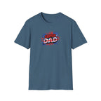 Super Dad T-Shirt – Union Jack Flag pattern Retro Comic Father’s Day Tee