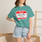 Glam-Ma Name Tag T-Shirt — "Hello My Name Is Glam-Ma (Obviously)" Graphic Tee