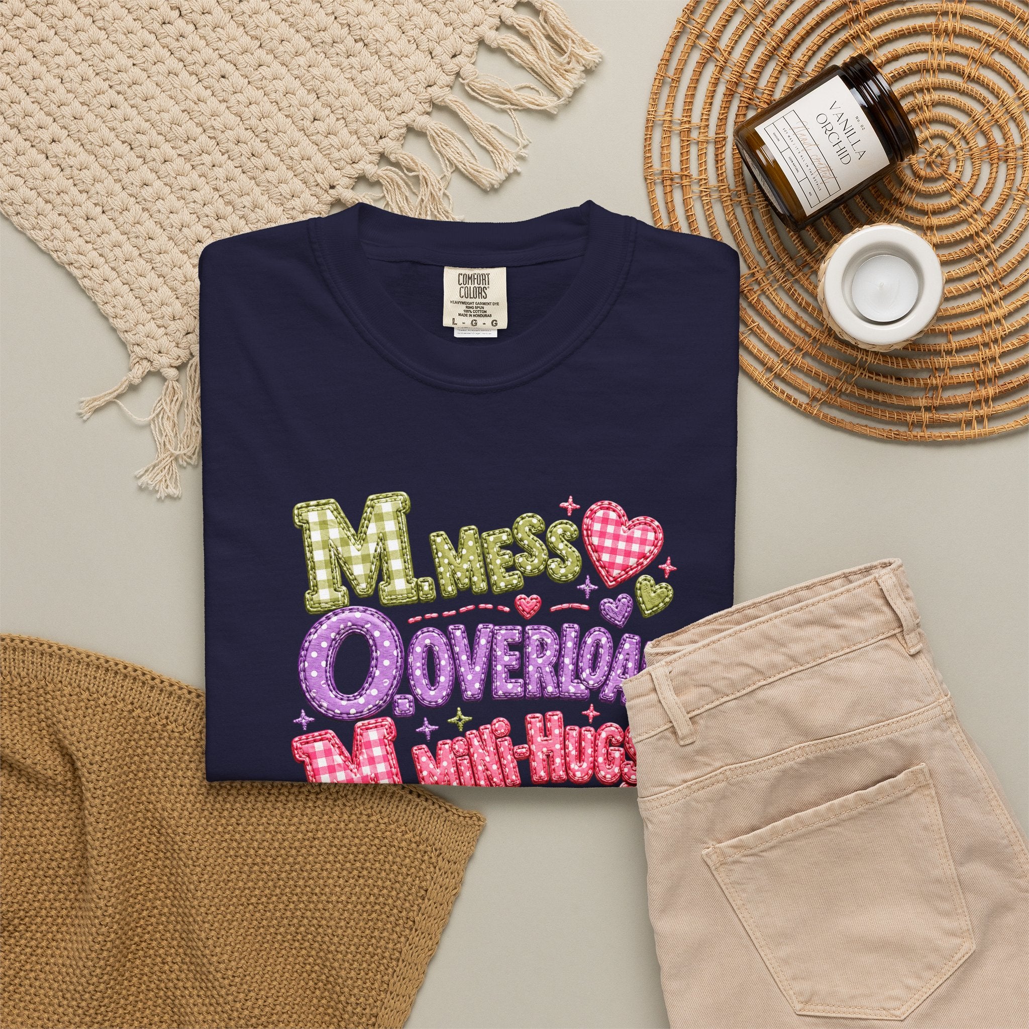 T‑Shirt — "Moms Overload Mini-Hugs" Cute Colorful Graphic Tee