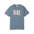 Gran Floral Script T-Shirt — "the heart of my family" Sage Garment-Dyed Tee
