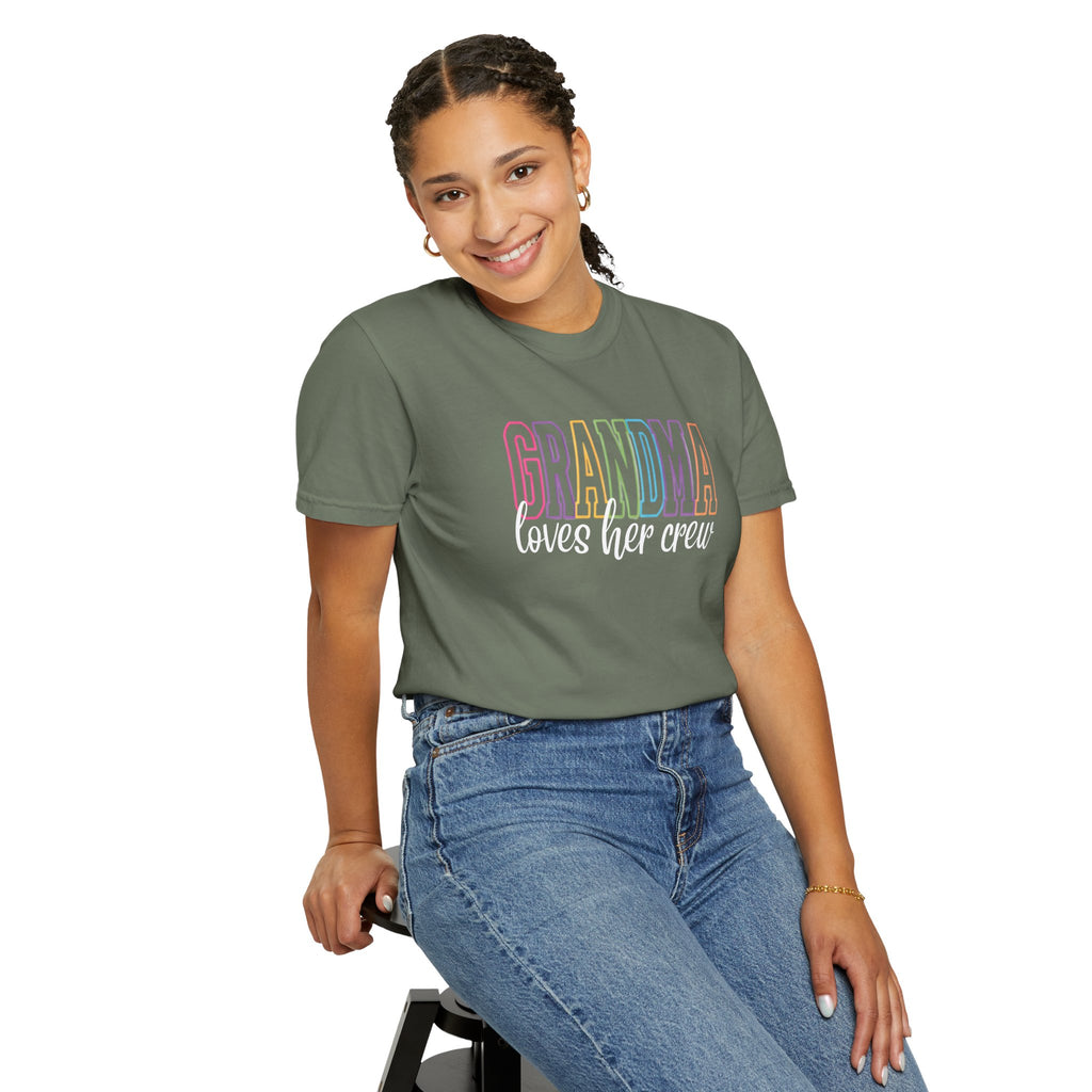 Grandma Pastel Rainbow T-Shirt — 'GRANDMA' Retro Lettering Tee