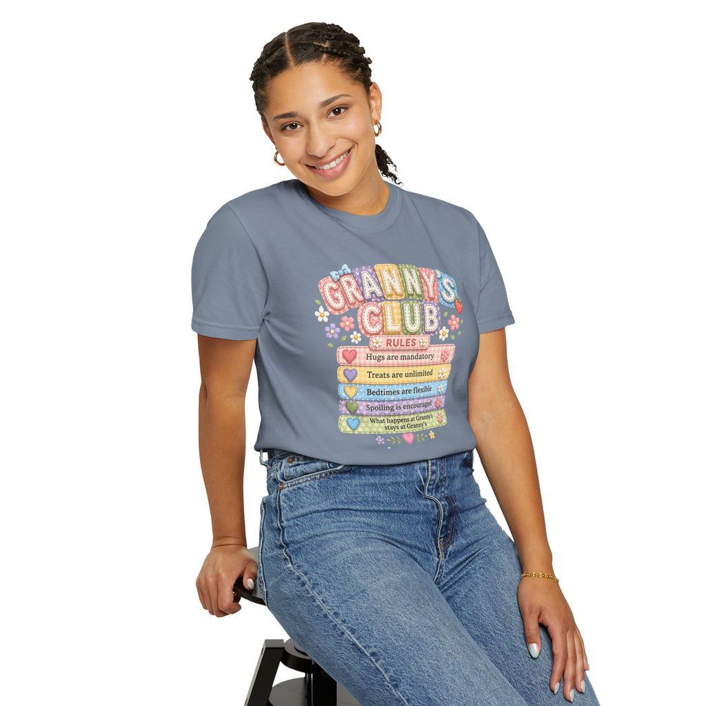 Granny's Club T‑Shirt – Cute Pastel 'Granny's Club' Rules Graphic Tee for Grandmothers