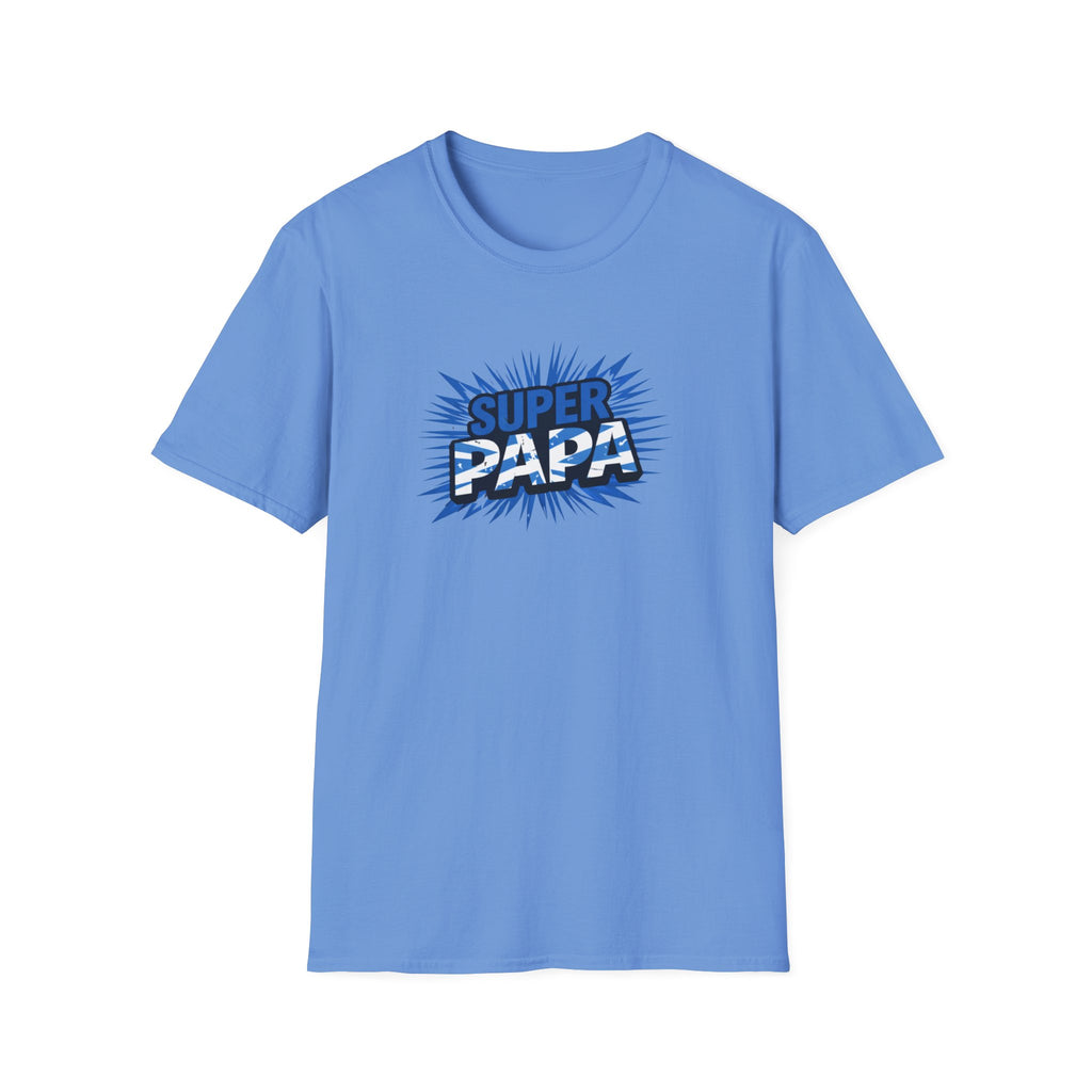 Super Papa Scotland Flag/Scottish themed T-Shirt – Comic Style Father’s Day Gift