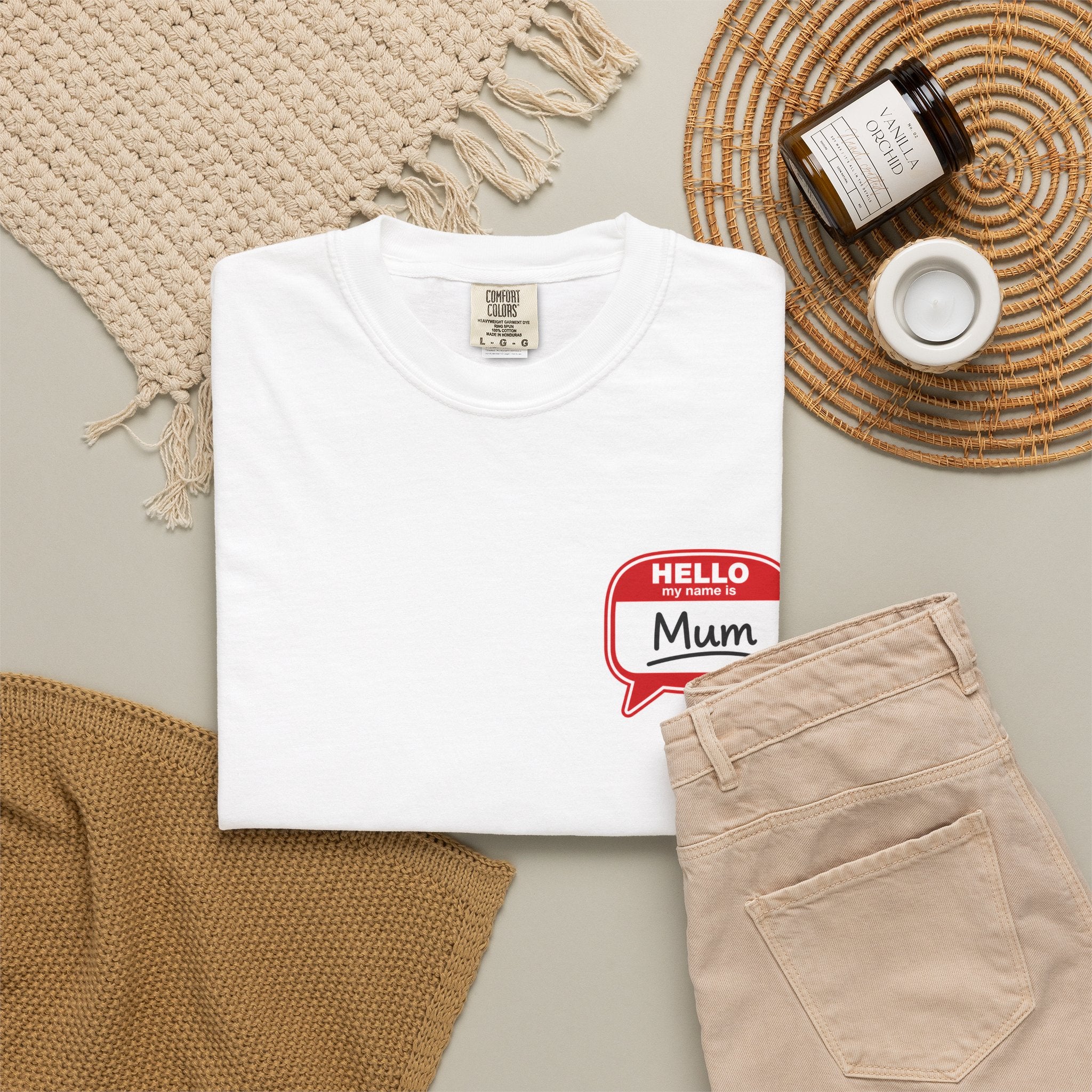 Hello Mum Speech Bubble T-Shirt — Cute Retro Mom Graphic Tee
