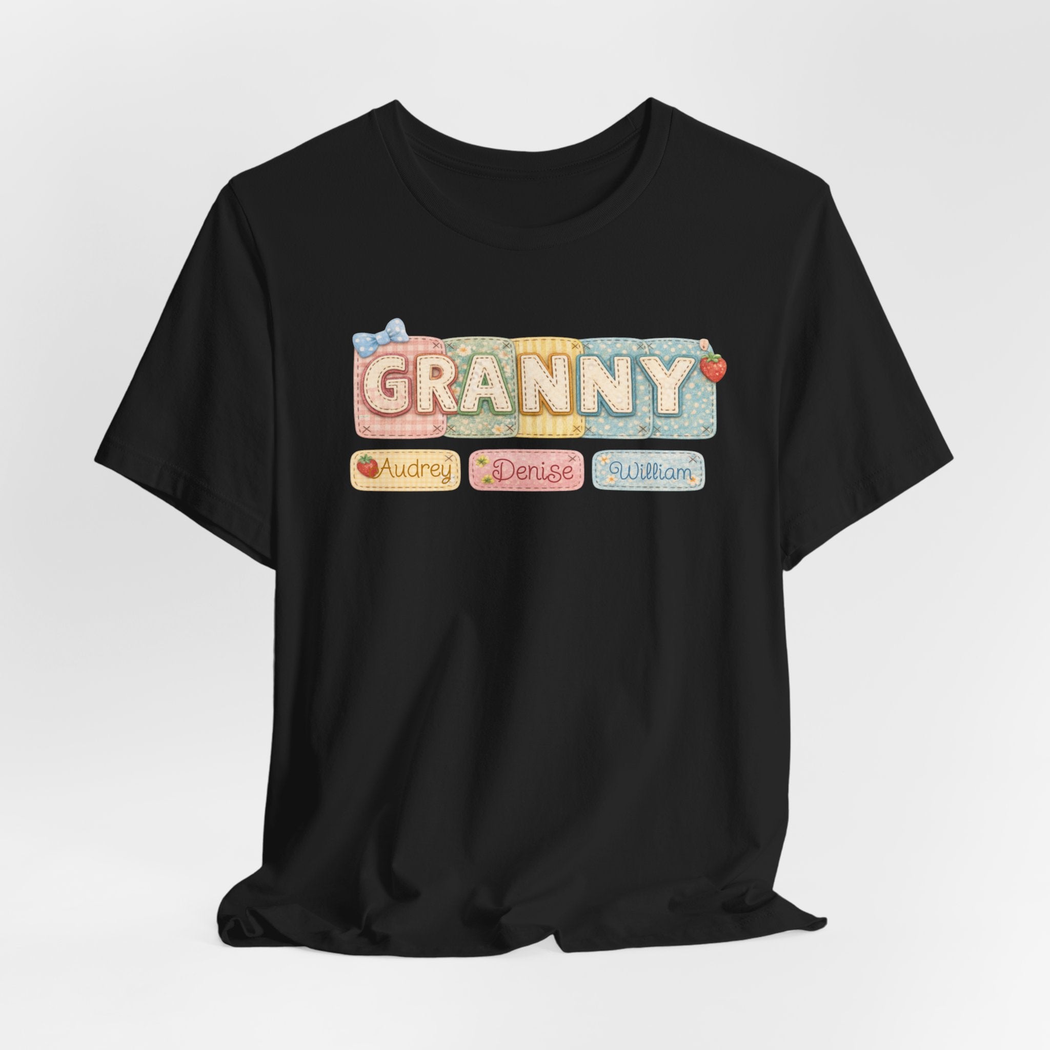 Granny Retro Nameplate T‑Shirt — Personalized Grandma Tee