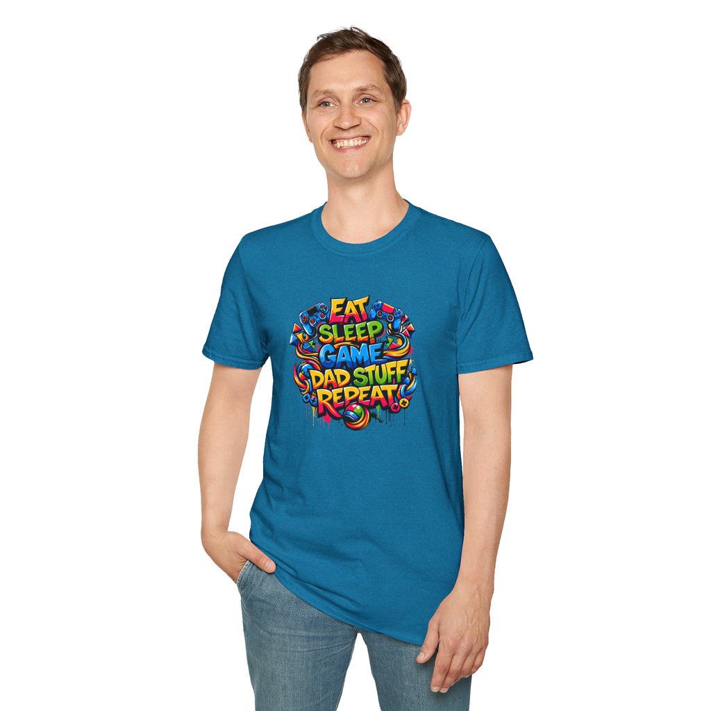 “Eat Sleep Game Dad Stuff Repeat” T-Shirt