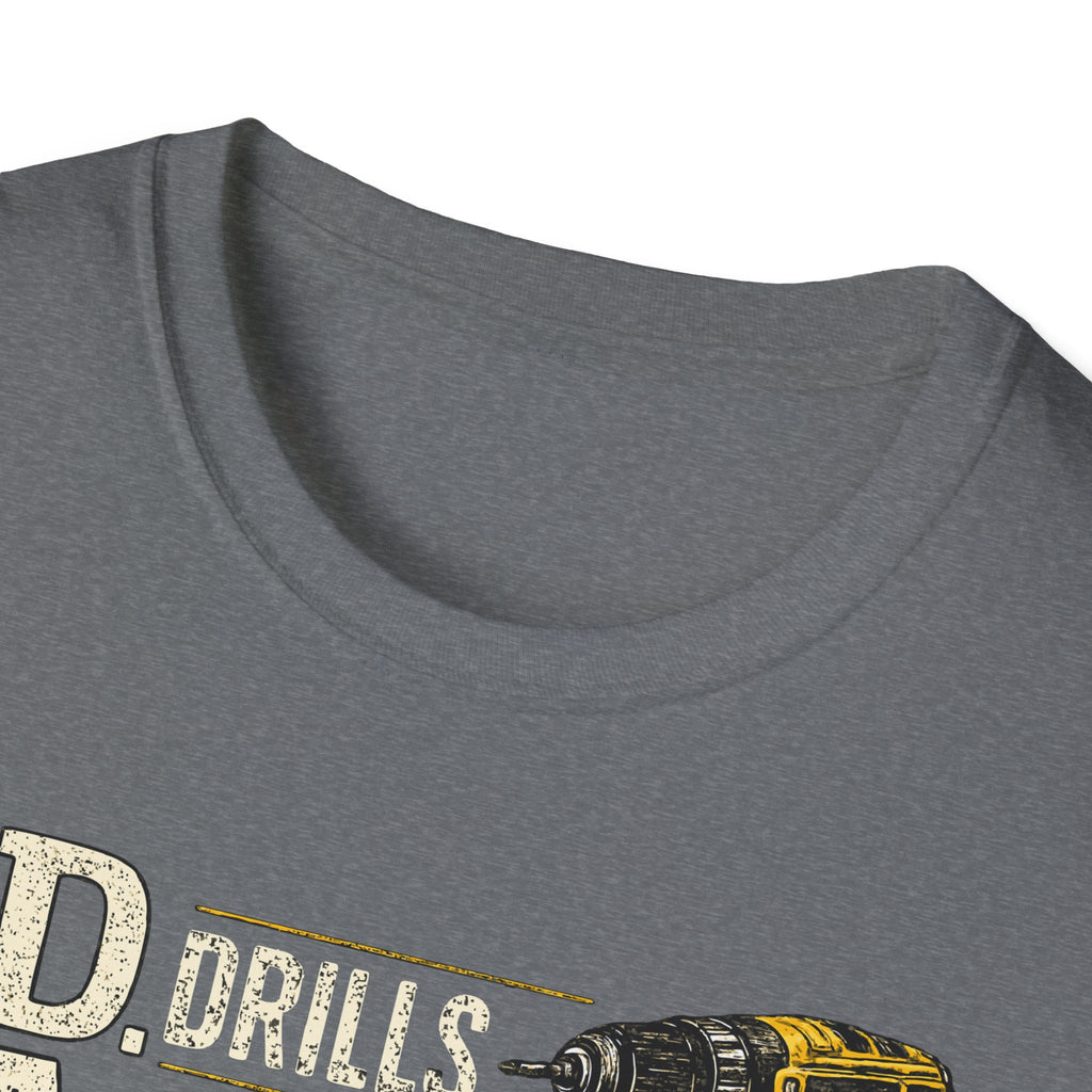 Drills and Damage Dad T-Shirt – Funny Father’s Day Tool Lover Tee