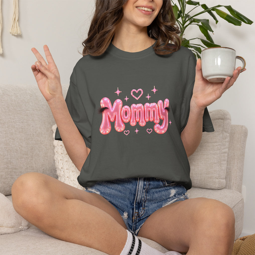 MOMMY Pink Balloon Eyelashes T-Shirt