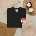 Hello Mama Pocket T‑Shirt — Cute 'Hello Mama' Name Tag Graphic Tee for New and Expecting Moms